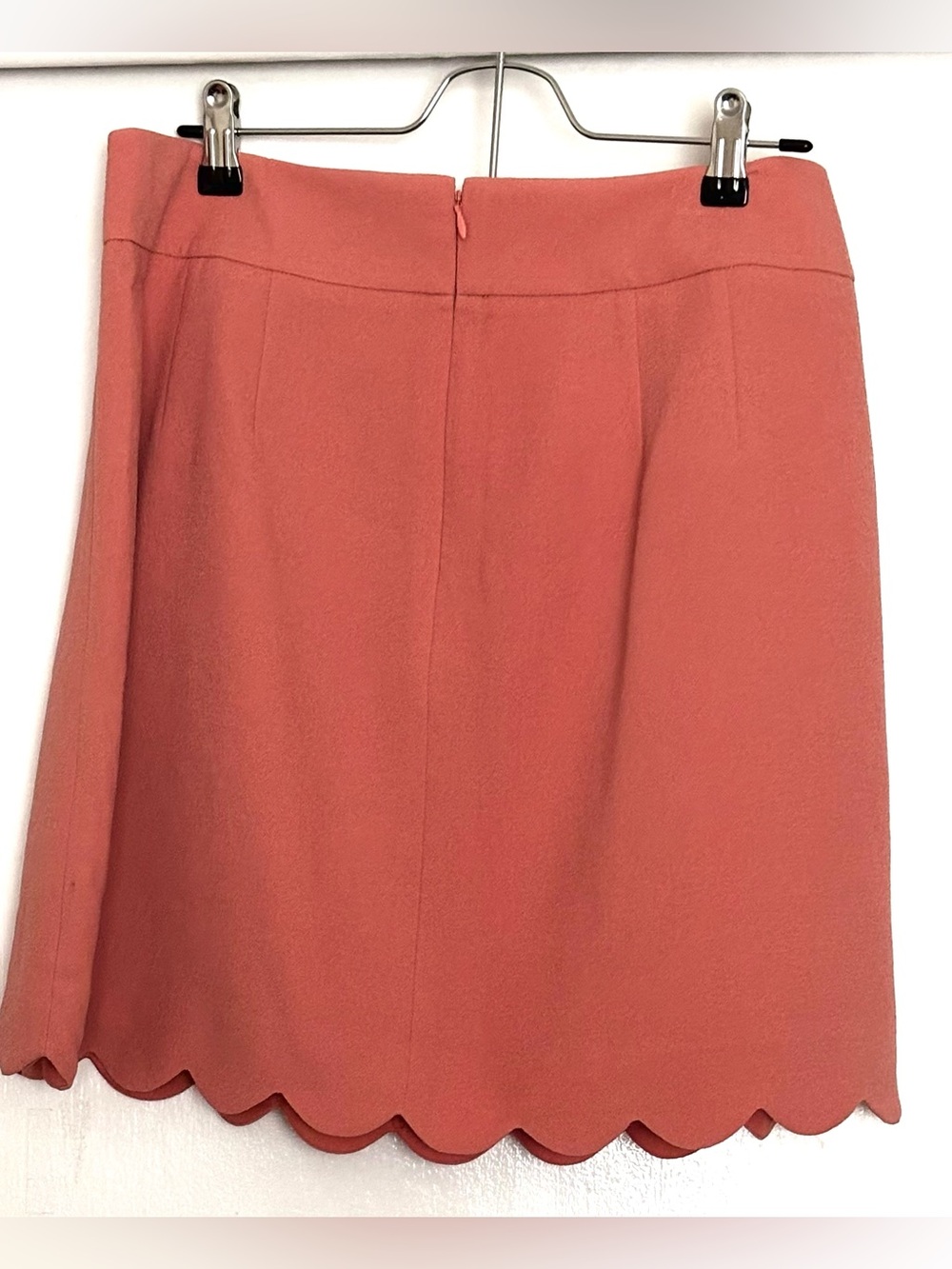 LOFT Scalloped Hem Mini Skirt Peach Coral Size 8 - Picture 3 of 5